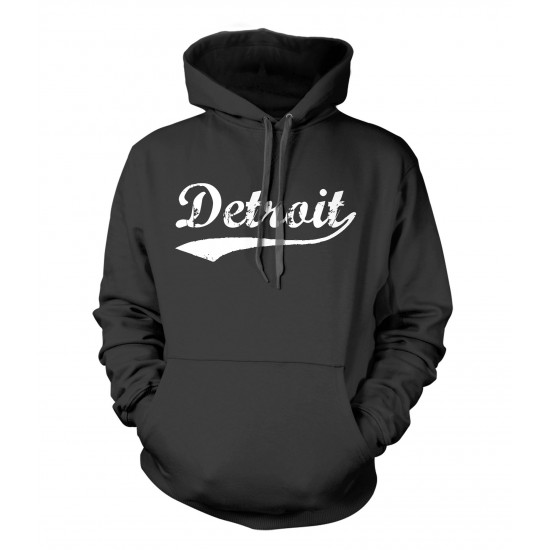 Detroit Retro Athletic Hoodie White Print