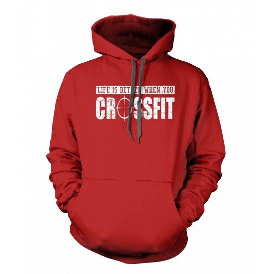 Life Is Better When You CrossFit Ring Spun Hoodie White Print