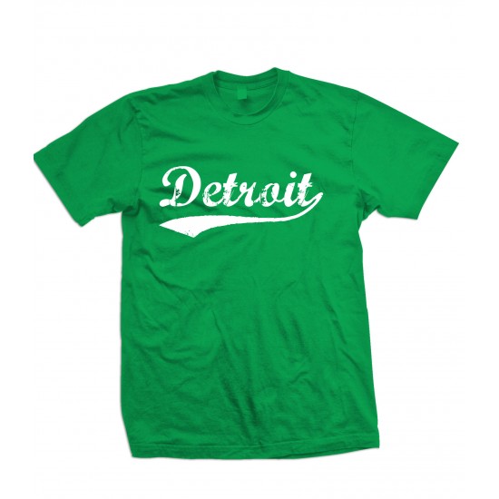 Detroit Retro T Shirt White Print