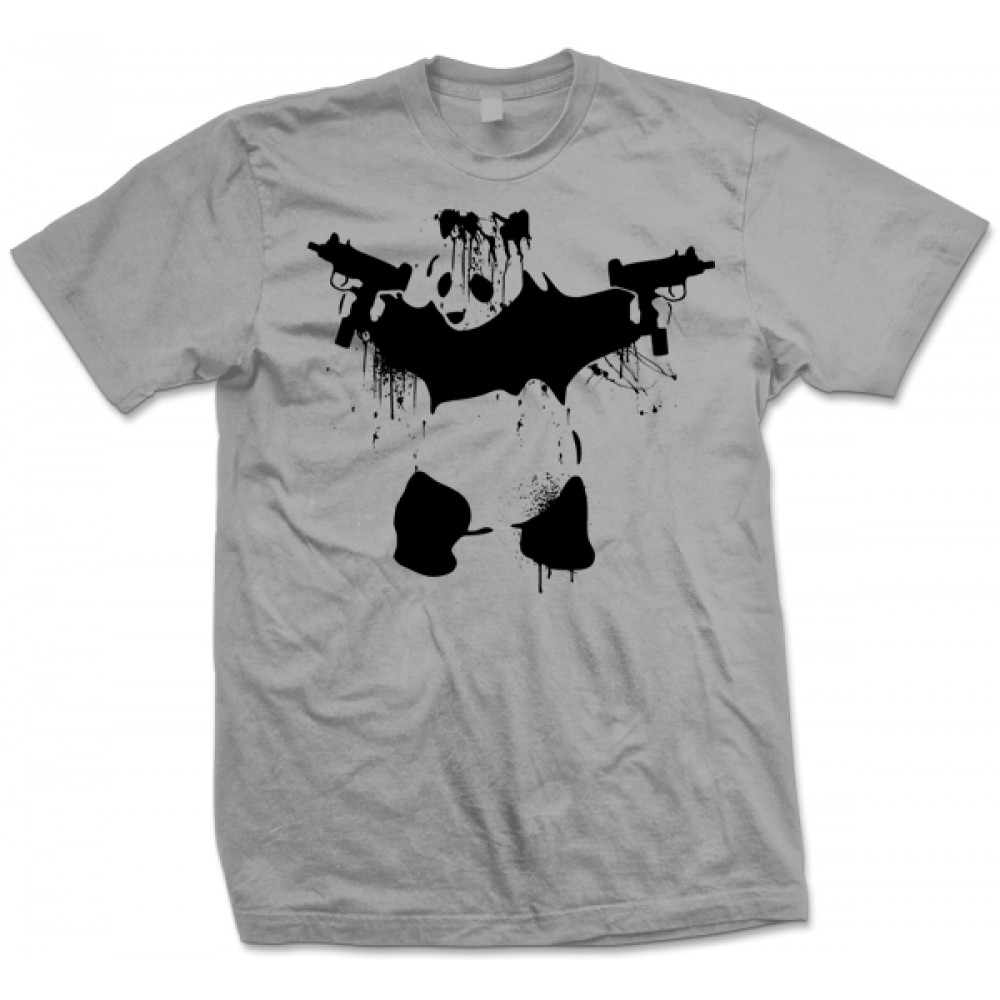 Banksy Panda With UZI's T Shirt - ZW2 Explicit Clothing™