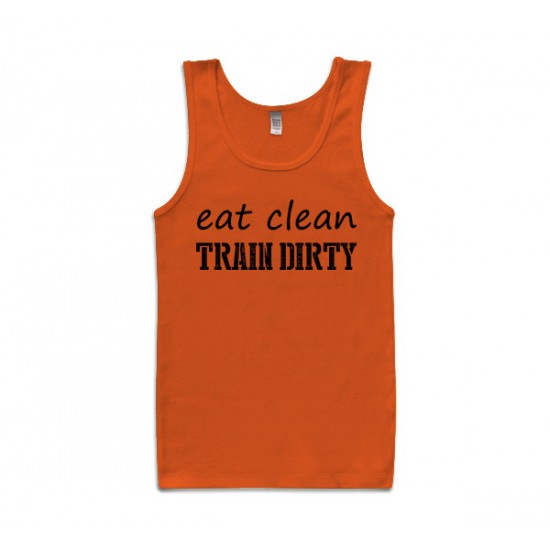 Eat Clean, Train Dirty Tank Top Black Print