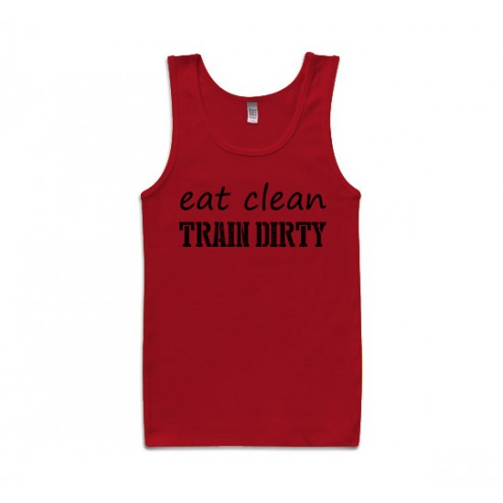 Eat Clean, Train Dirty Tank Top Black Print