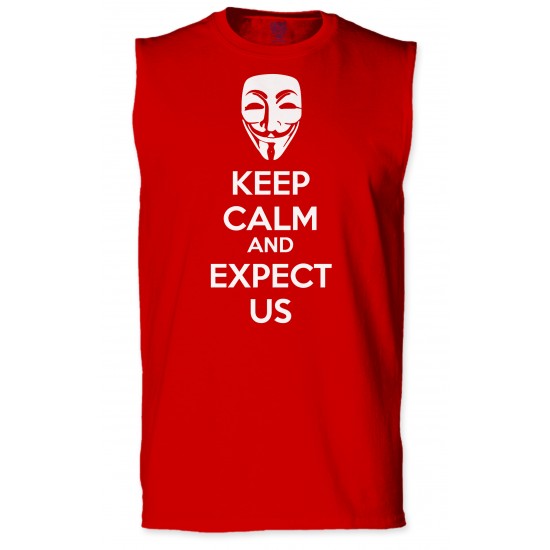 Anonymous Mask Keep Calm and Expect Us Sleeveless T-Shirt