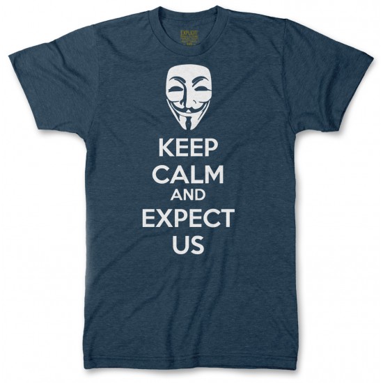 Anonymous Mask Keep Calm and Expect Us  Men's Tri-Blend T Shirt