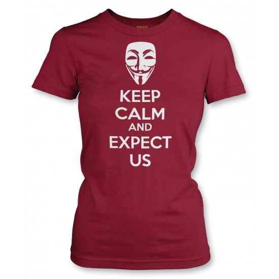 Anonymous Mask Keep Calm and Expect Us Juniors T Shirt