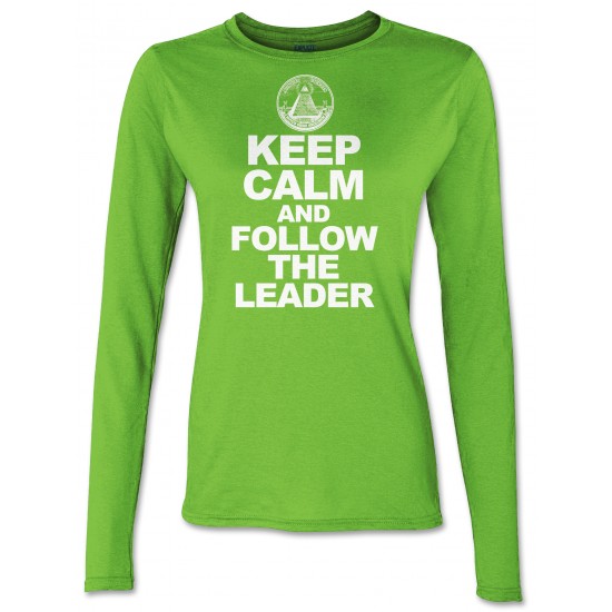 Keep Calm and Follow the Leader Juniors Long Sleeve T Shirt