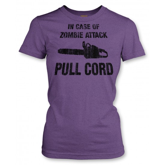 In Case of Zombie Attack Pull Cord Juniors T Shirt
