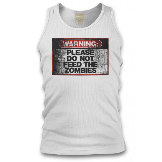 Warning Do Not Feed Zombie Men's Tank Top