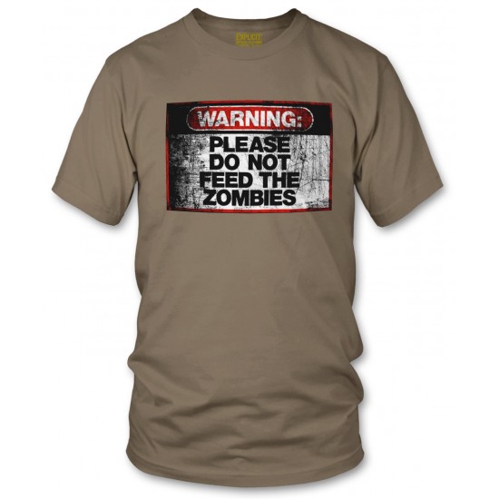 Warning Do Not Feed Zombie T Shirt