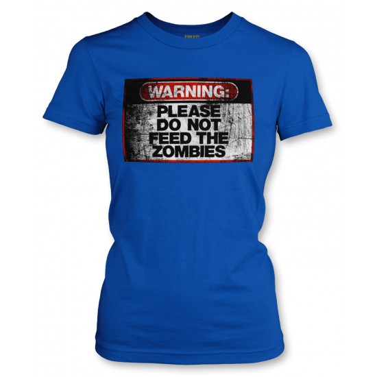 Warning Do Not Feed Zombie Juniors T Shirt