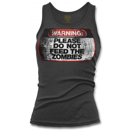 Warning Do Not Feed Zombie Women's Tank Top