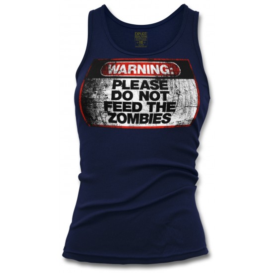 Warning Do Not Feed Zombie Women's Tank Top