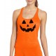 Pumpkin Face Halloween Costume Burnout Tank Top
