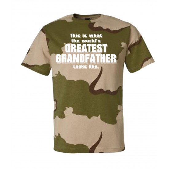 World's Greatest Grandfather Camo T Shirt