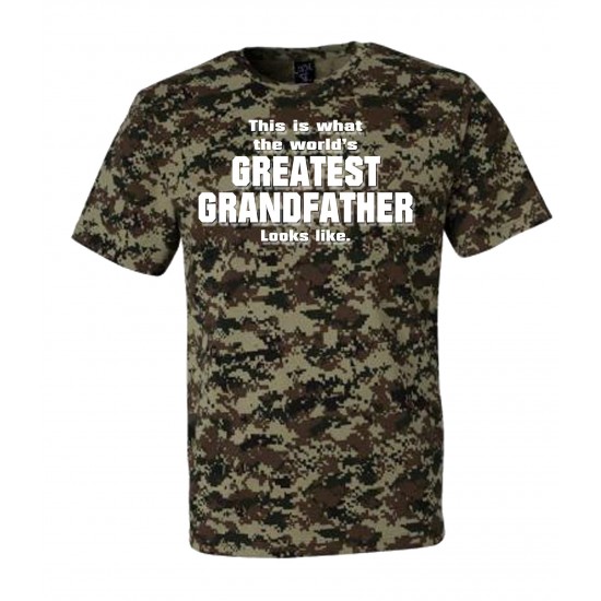 World's Greatest Grandfather Camo T Shirt