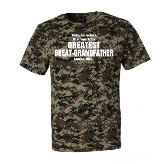 World's Greatest Great Grandfather Camo T Shirt