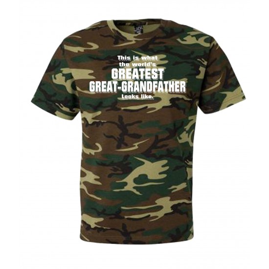 World's Greatest Great Grandfather Camo T Shirt
