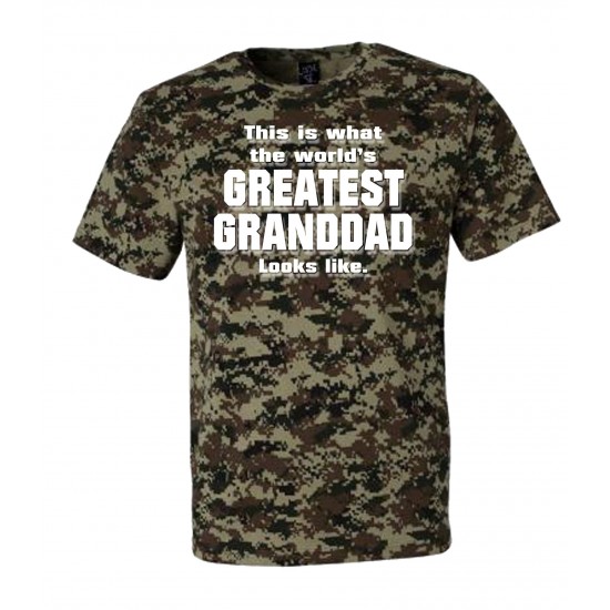 World's Greatest Granddad Camo T Shirt