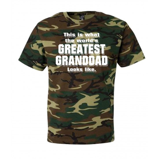 World's Greatest Granddad Camo T Shirt