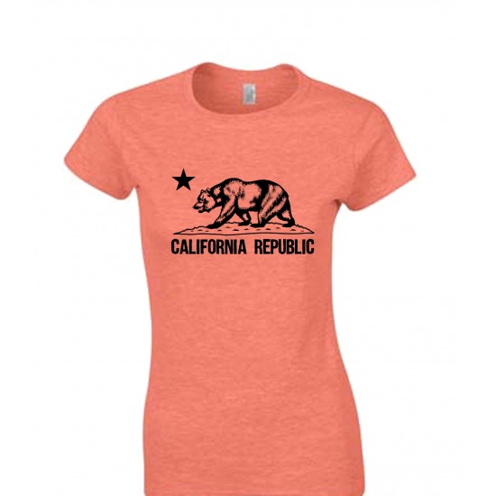 California Republic Bear Juniors T Shirt Black Print