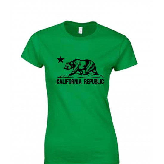 California Republic Bear Juniors T Shirt Black Print