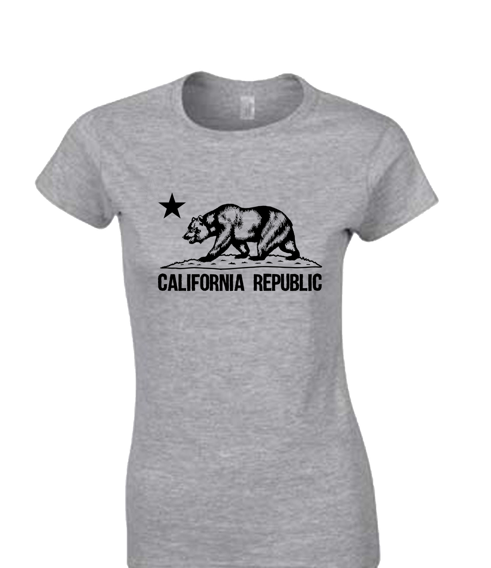 California Republic Bear Juniors T Shirt Black Print Zd5 Gd007 Explicit Clothing