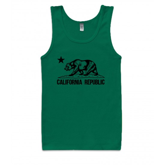 California Republic Bear Tank Top Black Print