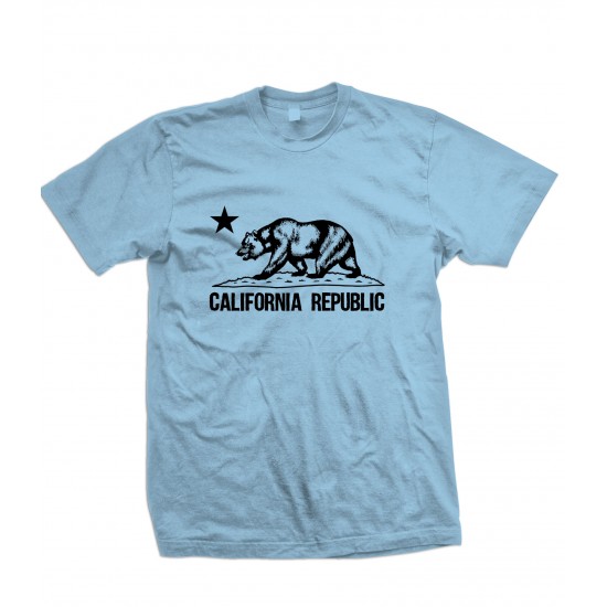 California Republic Bear T Shirt Black Print