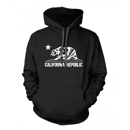 California Republic Bear Youth Hoodie - White Print
