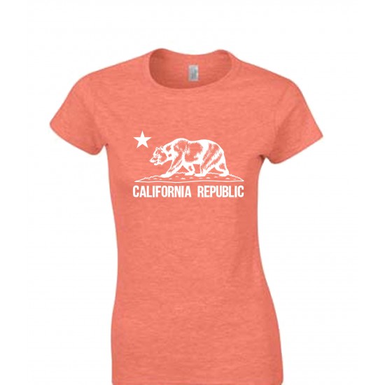 California Republic Bear Juniors T Shirt White Print