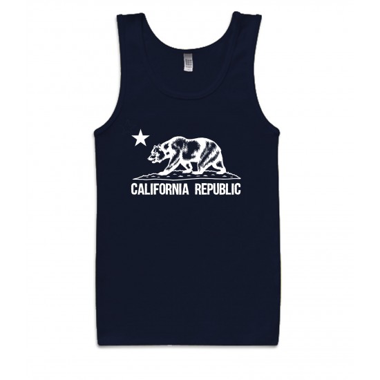 California Republic Bear Tank Top White Print