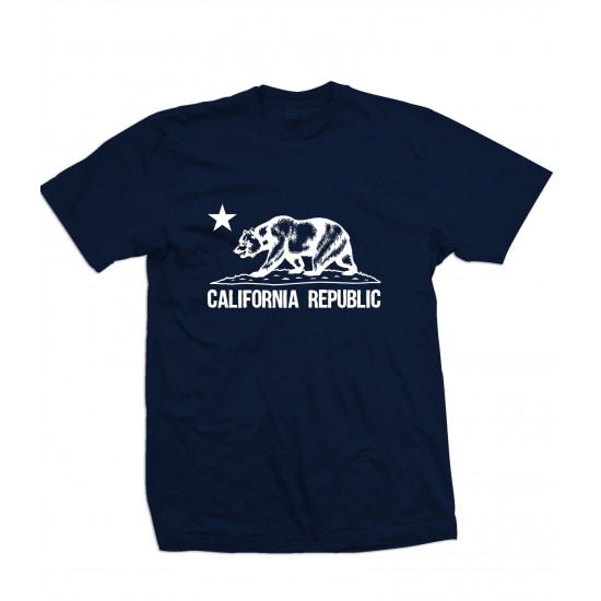 California Republic Bear Youth T Shirt White Print