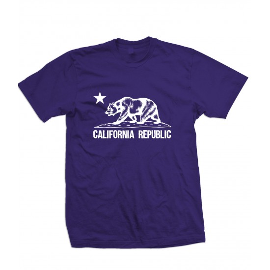California Republic Bear T Shirt White Print