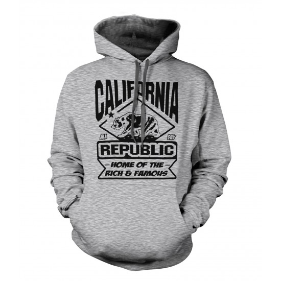 California Land of the Rich and Famous Youth Hoodie - Black Print