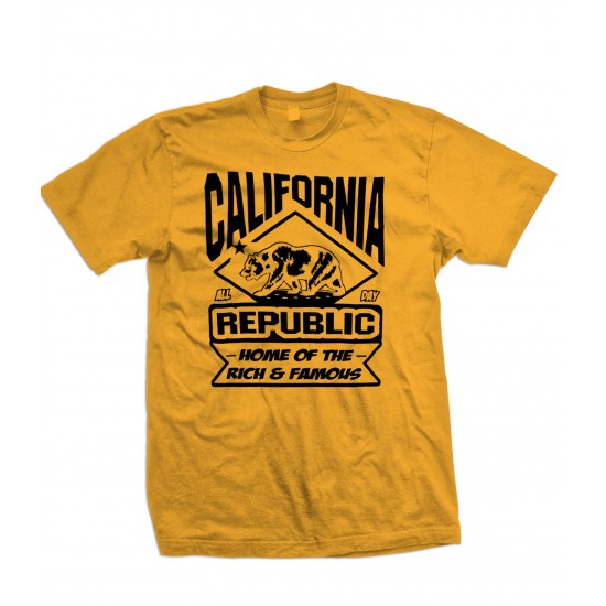 California Land Of The Rich & Famous T Shirt Black Print