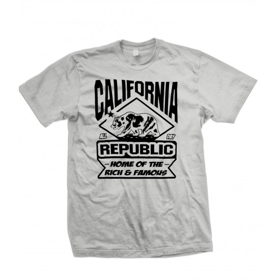 California Land of the Rich and Famous Youth T Shirt - Black Print