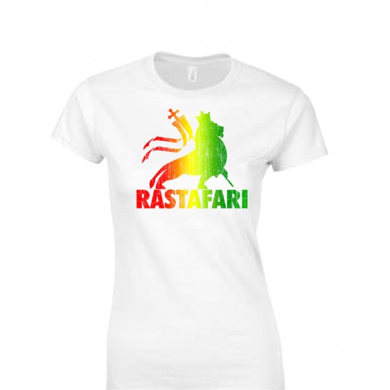 Lion Of Judah Rastafari 3 Tone Juniors T Shirt