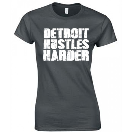Detroit Hustles Harder Juniors T Shirt