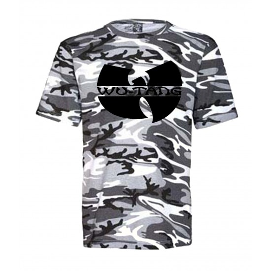 Wu Tang Classic Logo Camo T Shirt Black Print